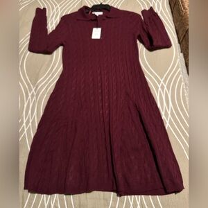 Lucky Brand Deep Burgundy Long Sleeve Dress. Size Medium.‎ NWT.